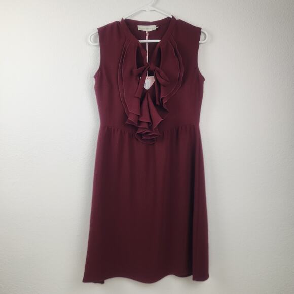 L'autre Chose Dresses & Skirts - L'autre Chose Burgundy Dress Size 38 Italian US 6 Sleeveless Knee Length NWT